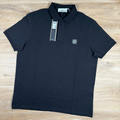Stone Island Organic Cotton Pique Polo Shirt in Black