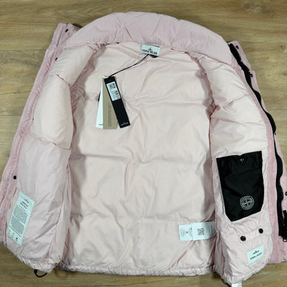 Stone Island Crinkle Reps NY Nylon Down Vest in Pink