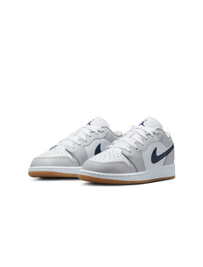 Air Jordan Big Kids 1 Low - White/Midnight Navy
