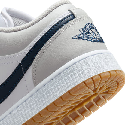 Air Jordan Big Kids 1 Low - White/Midnight Navy