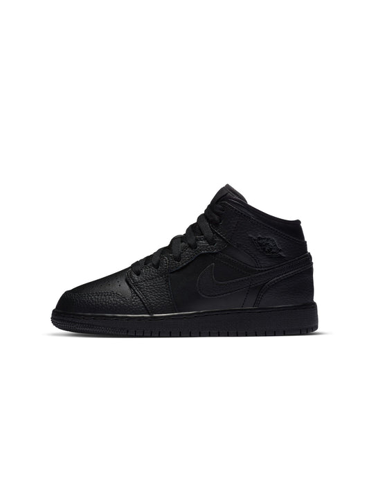 Air Jordan Big Kids 1 Mid - Triple Black