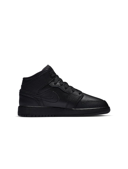Air Jordan Big Kids 1 Mid - Triple Black