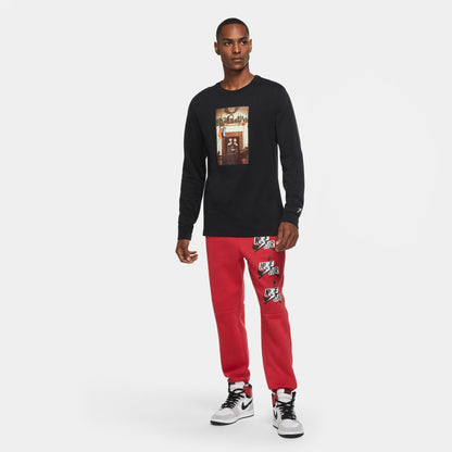 Air Jordan Mens Jumpman Chimney Long Sleeve Tee - Black
