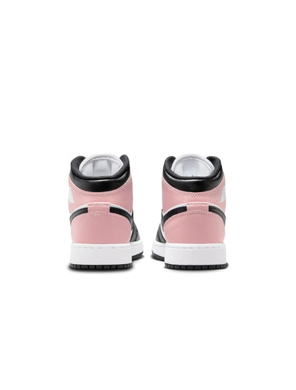 Air Jordan Big Kids 1 Mid - White/Rust Pink
