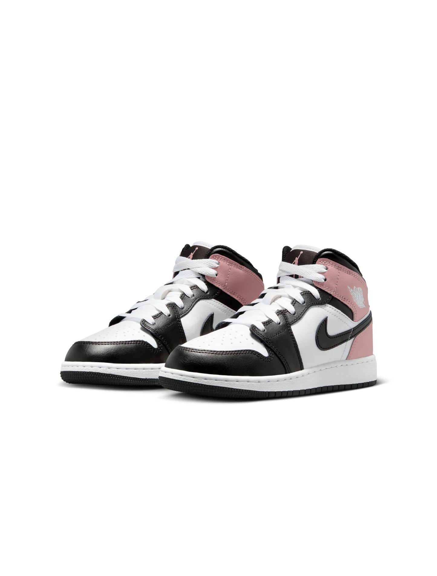 Air Jordan Big Kids 1 Mid - White/Rust Pink