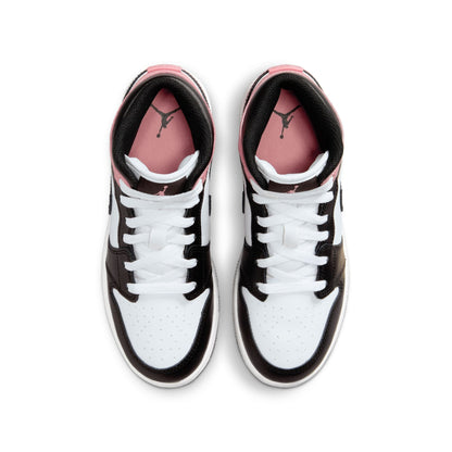 Air Jordan Big Kids 1 Mid - White/Rust Pink