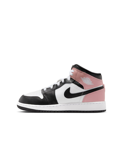 Air Jordan Big Kids 1 Mid - White/Rust Pink