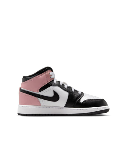 Air Jordan Big Kids 1 Mid - White/Rust Pink
