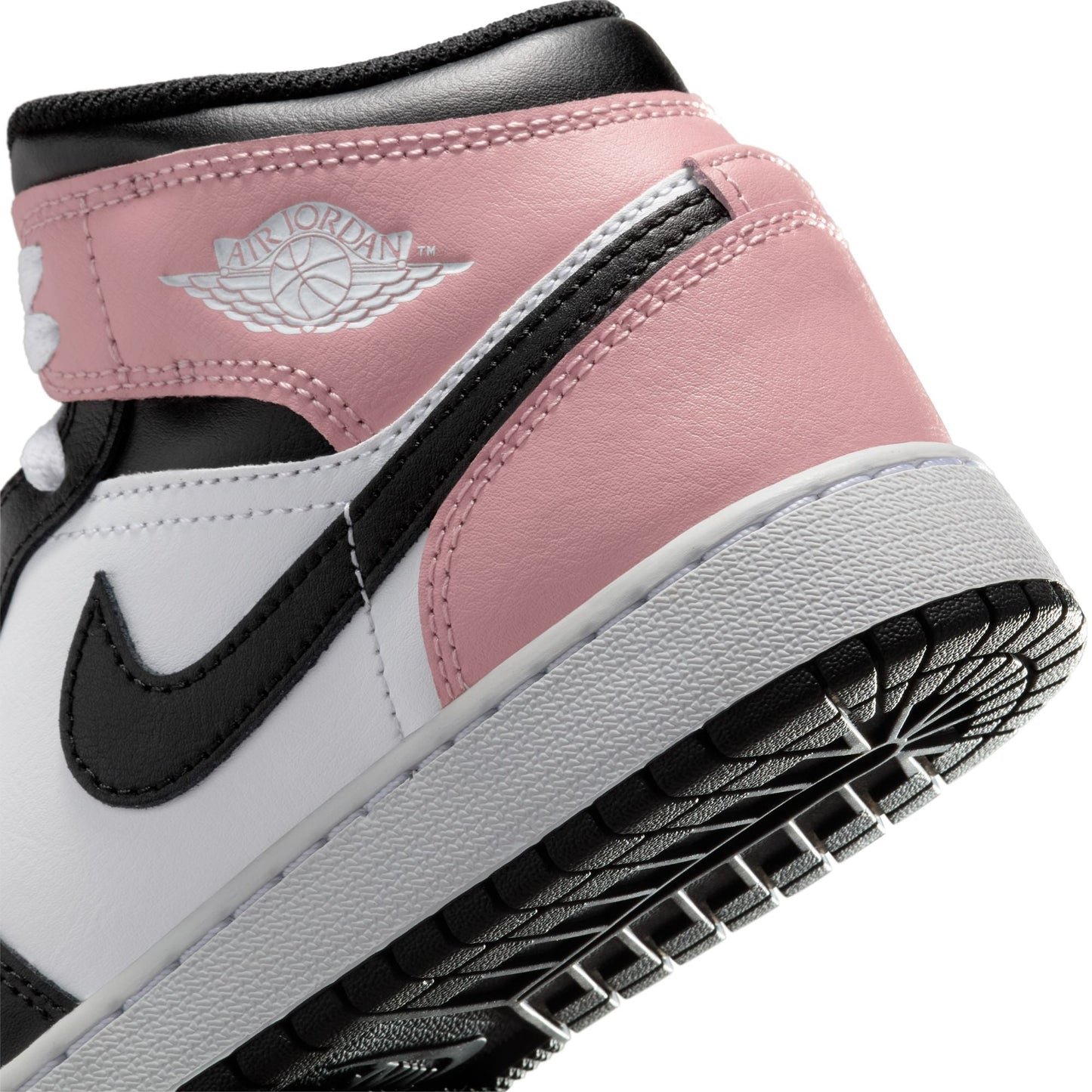 Air Jordan Big Kids 1 Mid - White/Rust Pink