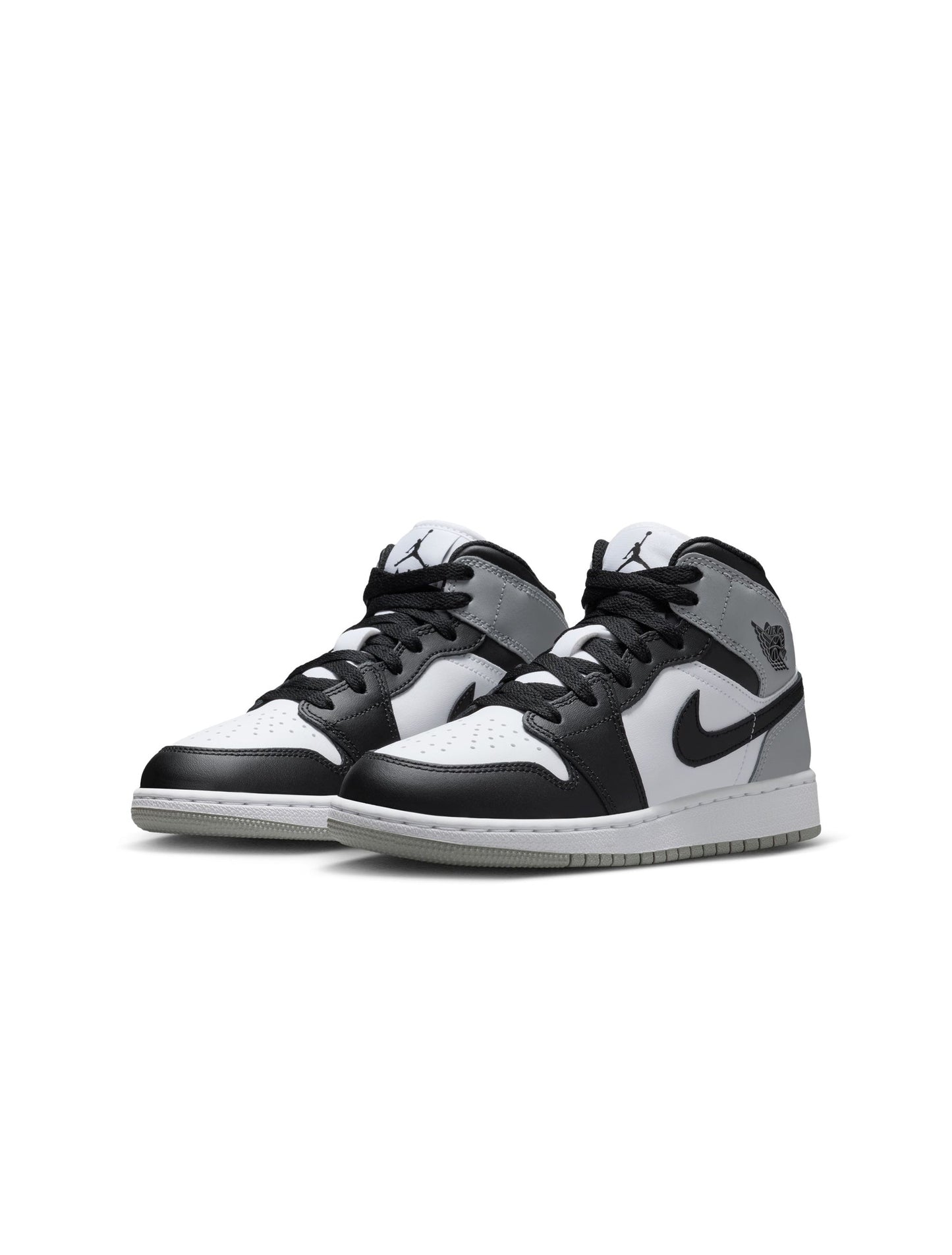 Air Jordan Big Kids 1 Mid - White/Smoke Grey