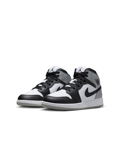 Air Jordan Big Kids 1 Mid - White/Smoke Grey