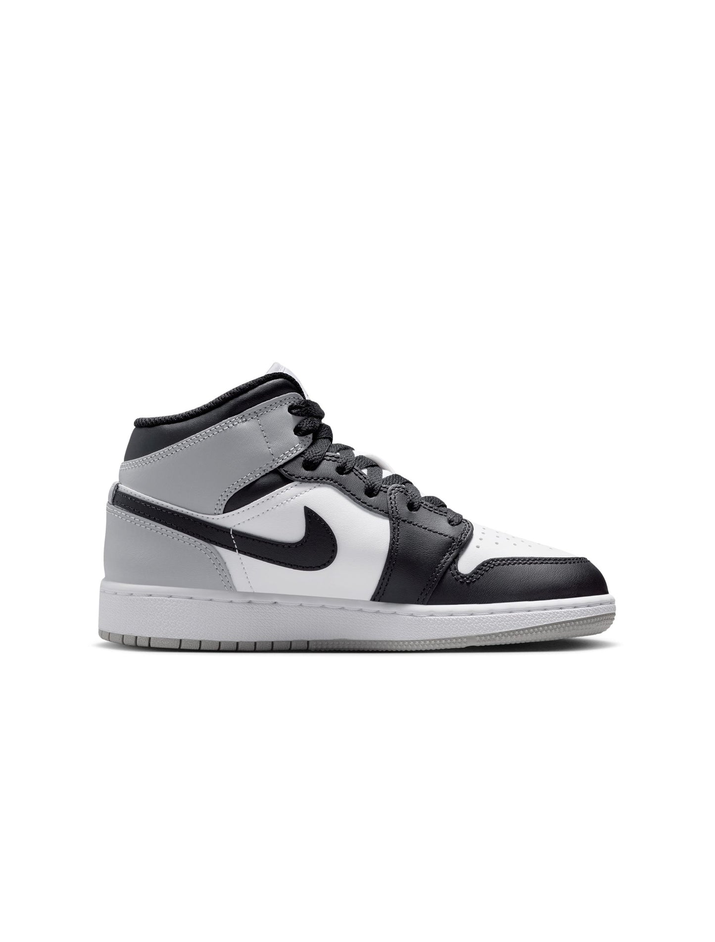 Air Jordan Big Kids 1 Mid - White/Smoke Grey