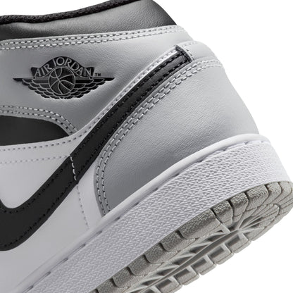 Air Jordan Big Kids 1 Mid - White/Smoke Grey