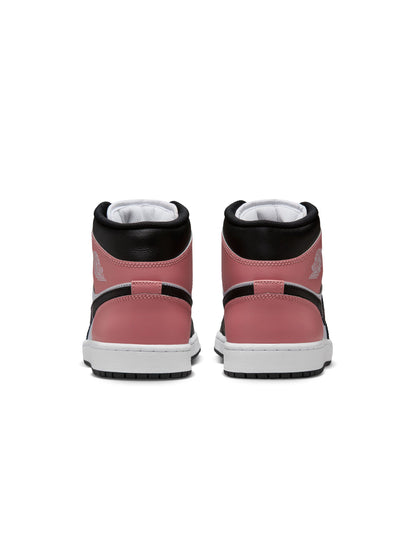 Air Jordan Mens 1 Mid - White/Rust Pink
