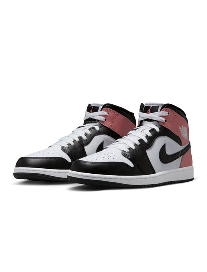 Air Jordan Mens 1 Mid - White/Rust Pink