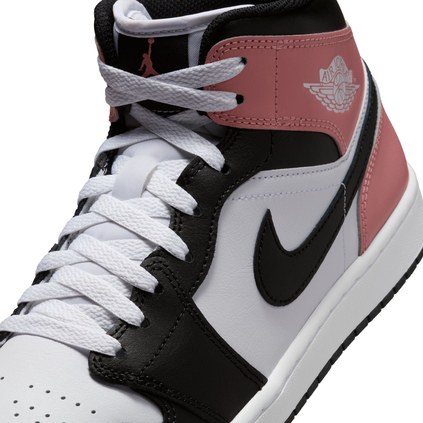 Air Jordan Mens 1 Mid - White/Rust Pink