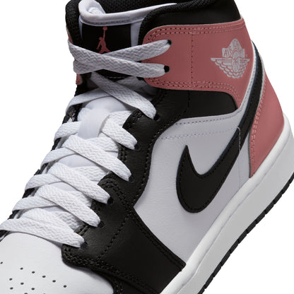 Air Jordan Mens 1 Mid - White/Rust Pink