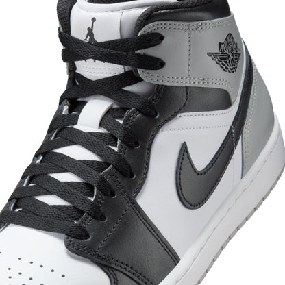 Air Jordan Mens 1 Mid - White/Smoke Grey