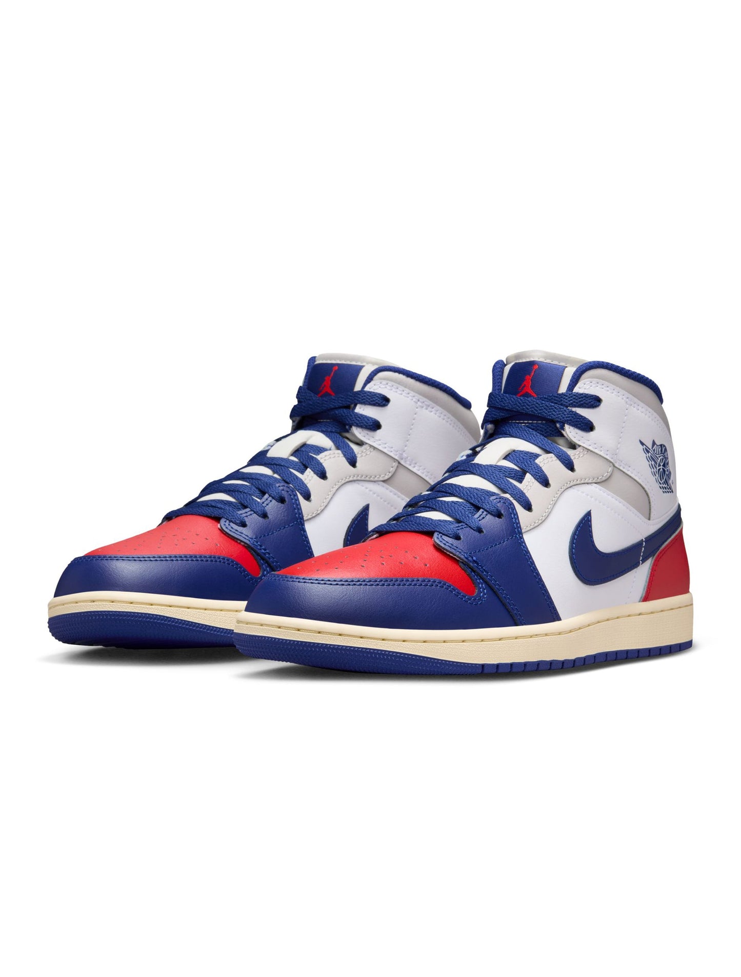 Air Jordan Mens 1 Mid - White/Deep Royal