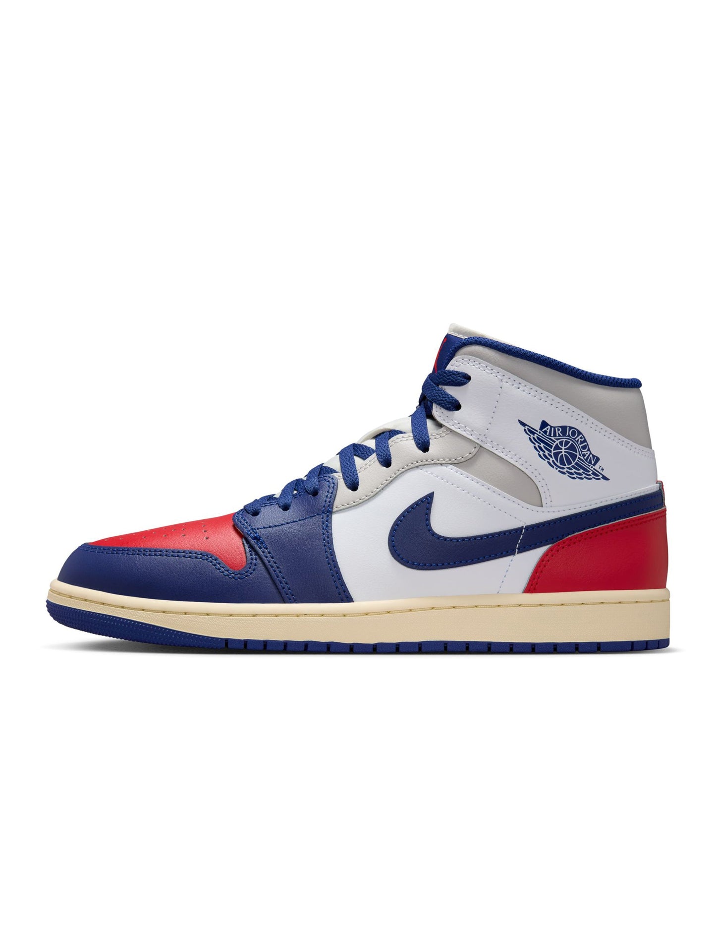 Air Jordan Mens 1 Mid - White/Deep Royal