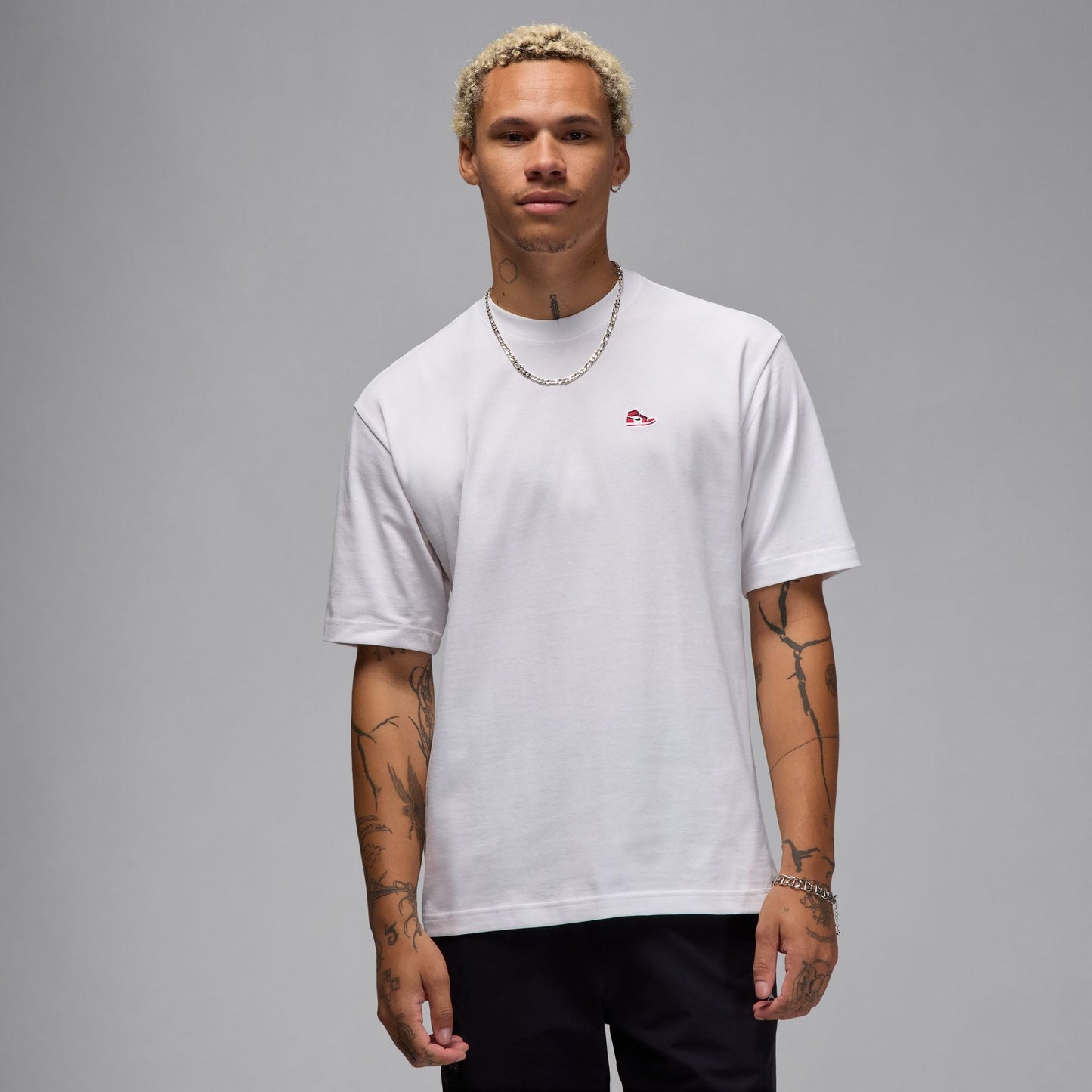 Air Jordan Mens Sneaker Patch Tee - White