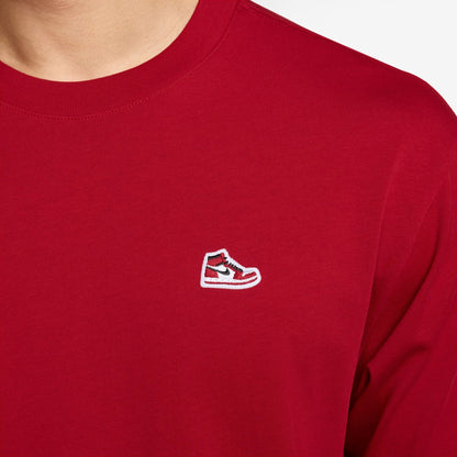 Air Jordan Mens Sneaker Patch Tee - Gym Red