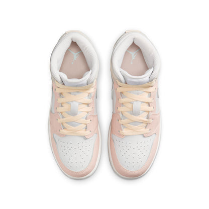 Air Jordan Big Kids 1 Mid SE - Sail/Guava Ice