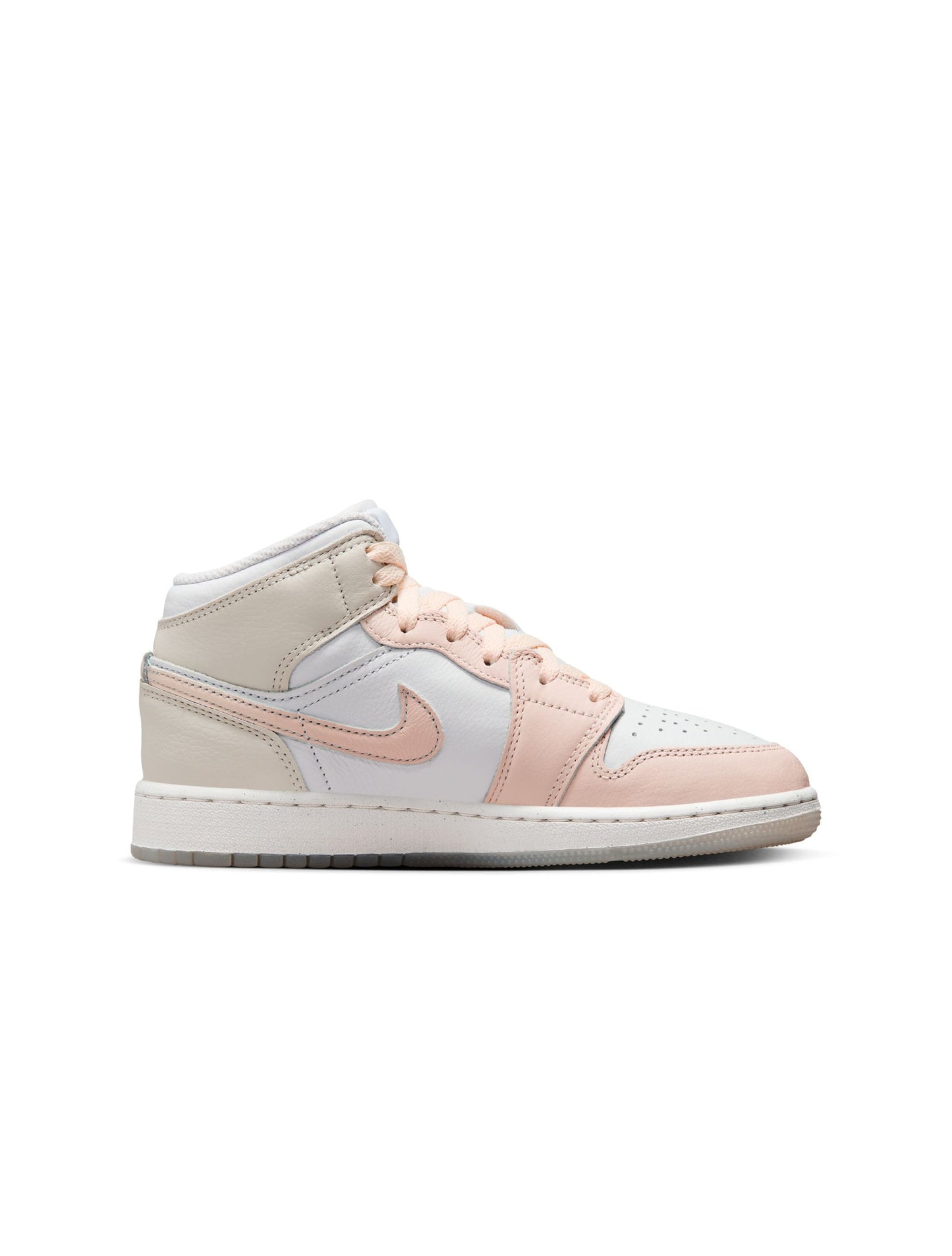 Air Jordan Big Kids 1 Mid SE - Sail/Guava Ice