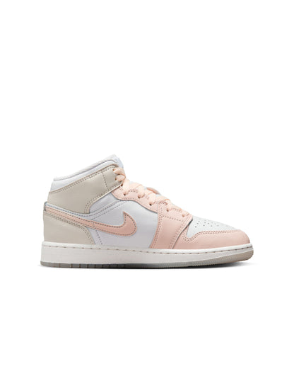 Air Jordan Big Kids 1 Mid SE - Sail/Guava Ice