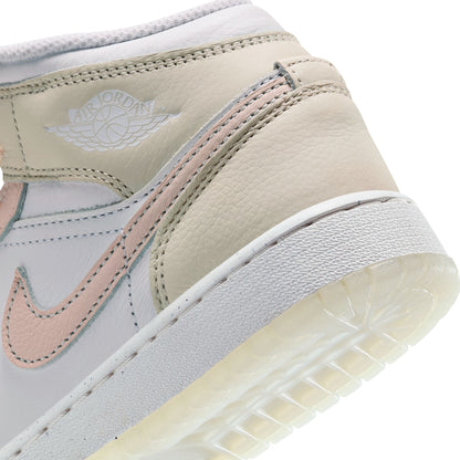 Air Jordan Big Kids 1 Mid SE - Sail/Guava Ice