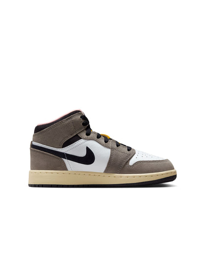 Air Jordan Big Kids 1 Mid SE- Oil Grey