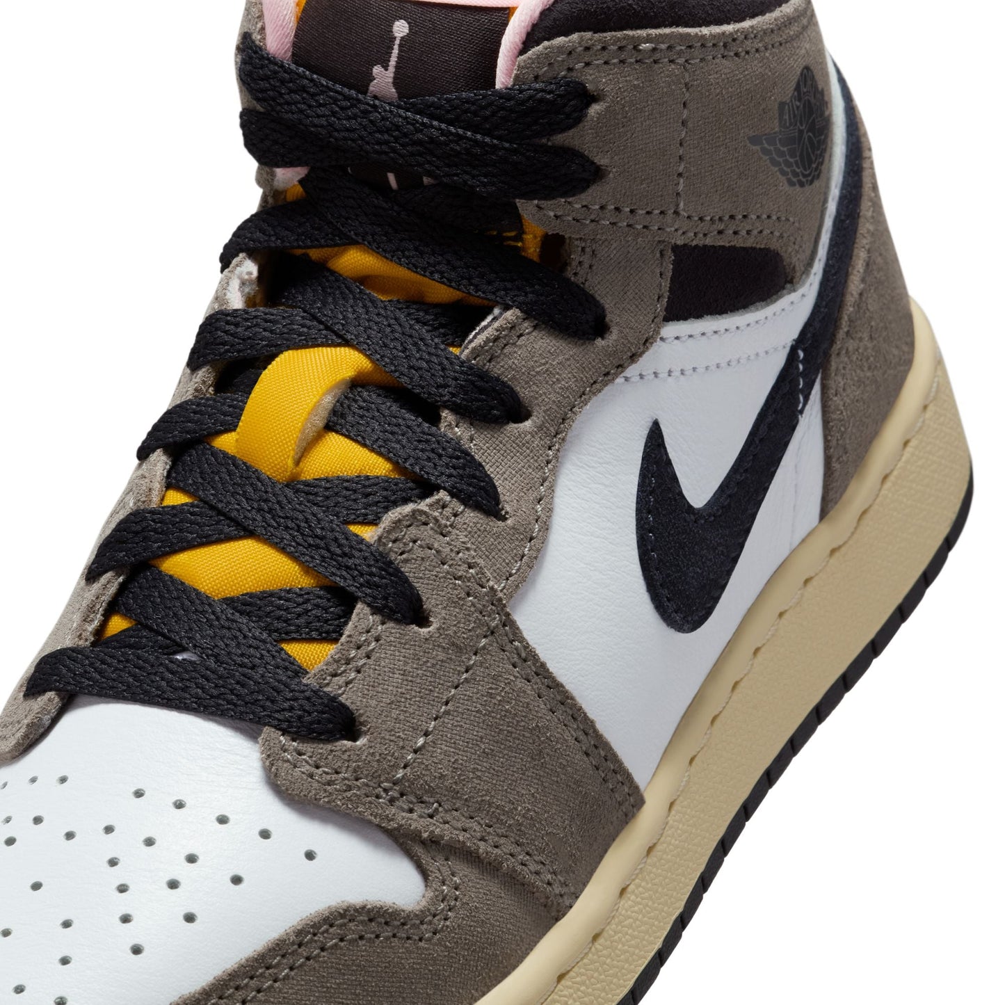 Air Jordan Big Kids 1 Mid SE- Oil Grey