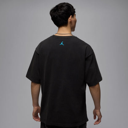 Air Jordan Mens Flight Essentials Tee - Black/Dark Powder Blue