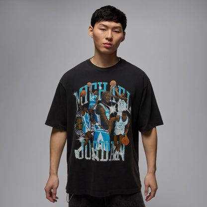 Air Jordan Mens Flight Essentials Tee - Black/Dark Powder Blue