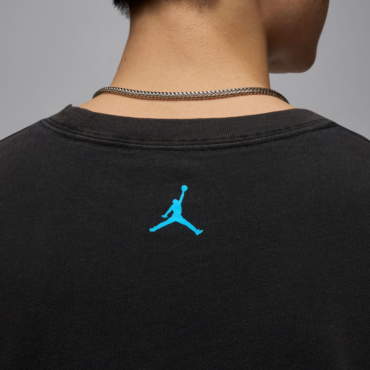 Air Jordan Mens Flight Essentials Tee - Black/Dark Powder Blue
