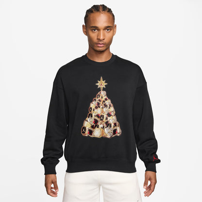 Air Jordan Mens Holiday Fleece Crewneck - Black