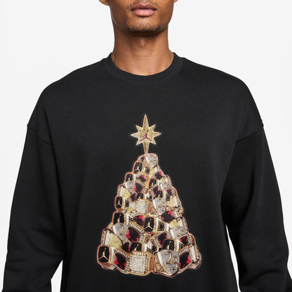 Air Jordan Mens Holiday Fleece Crewneck - Black