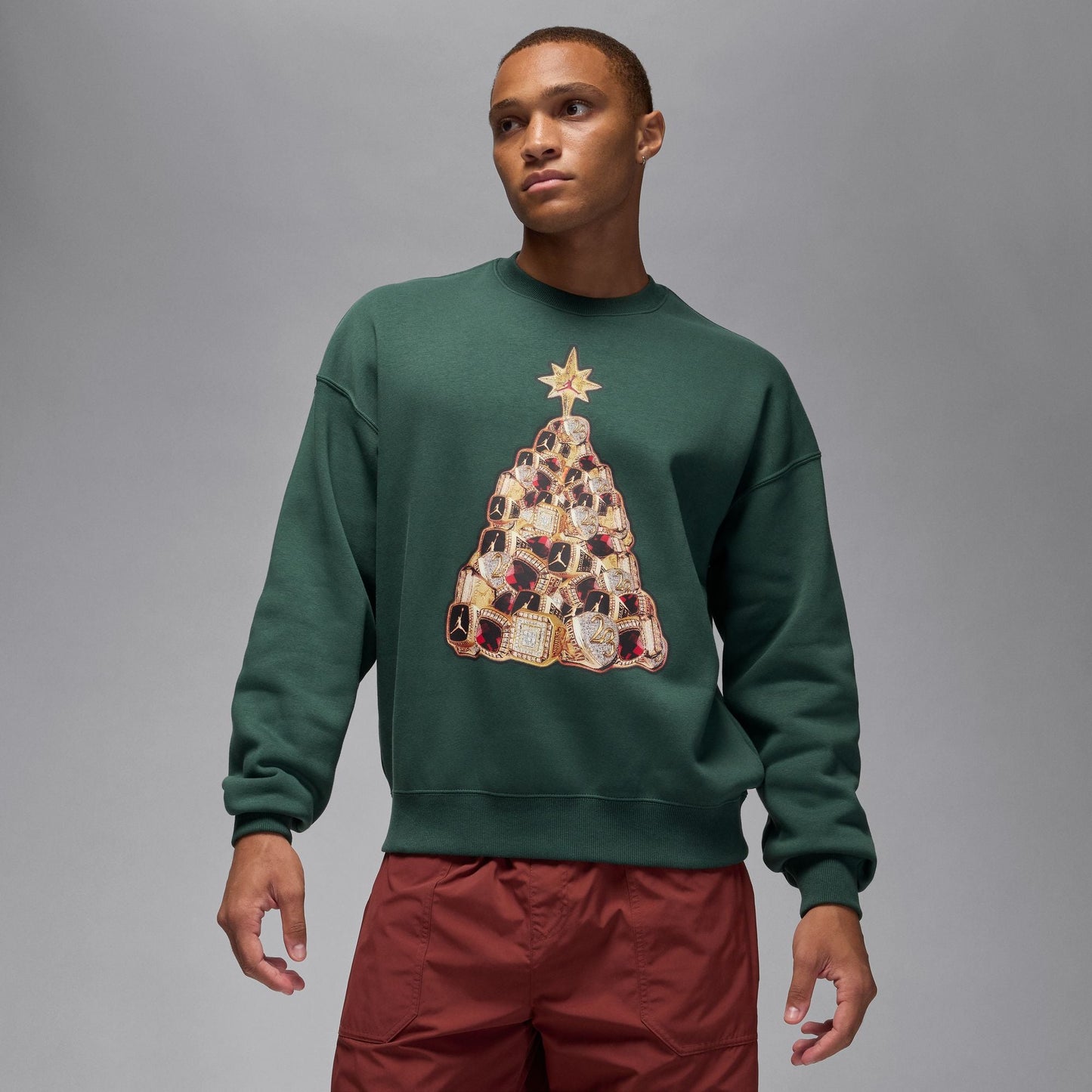 Air Jordan Mens Holiday Fleece Crewneck - Midnight Green