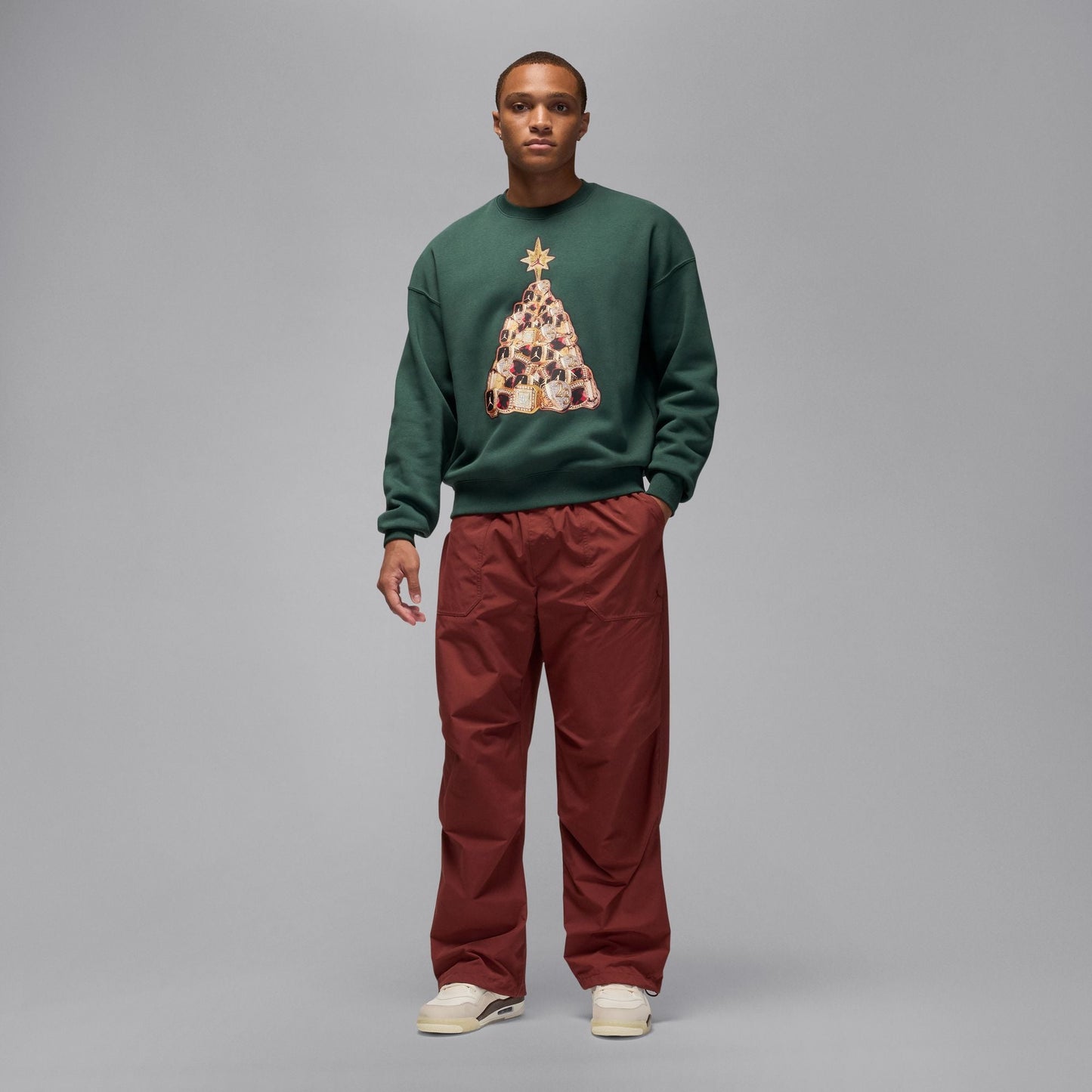 Air Jordan Mens Holiday Fleece Crewneck - Midnight Green