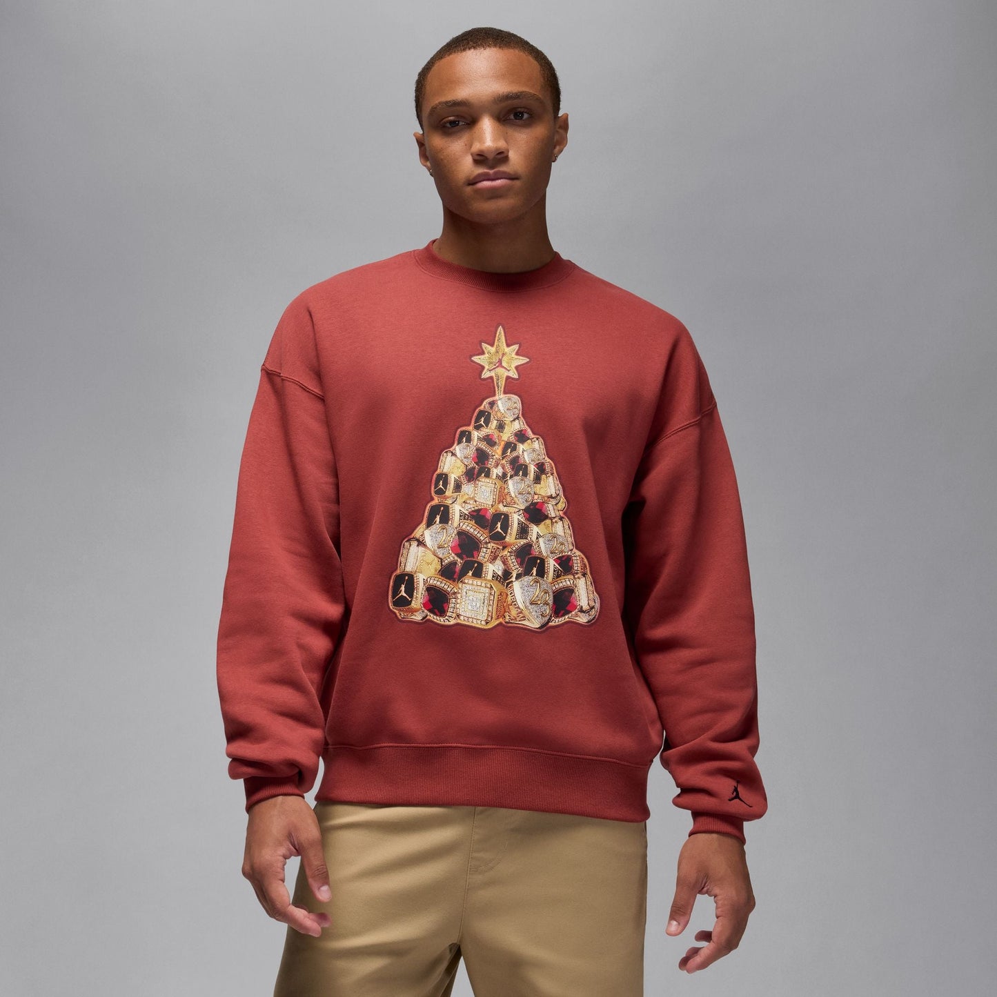 Air Jordan Mens Holiday Fleece Crewneck - Redstone