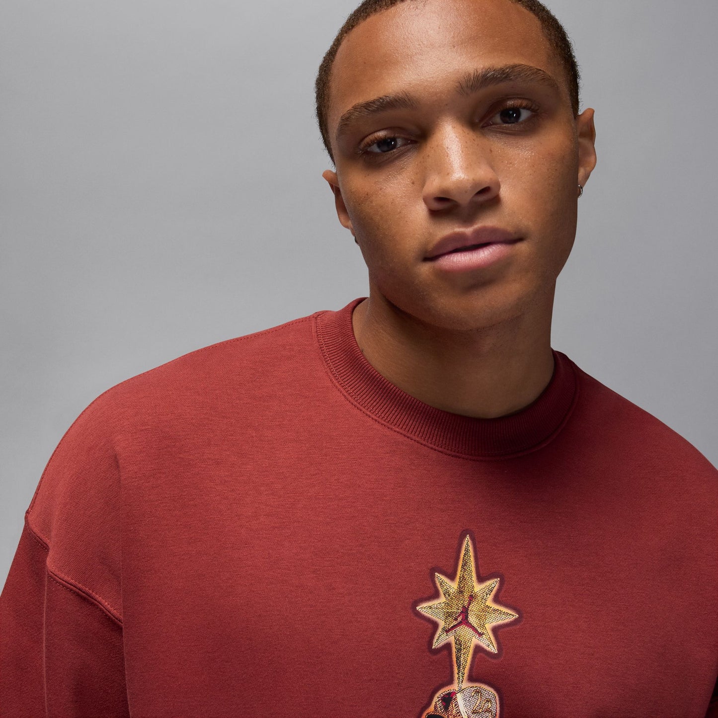 Air Jordan Mens Holiday Fleece Crewneck - Redstone