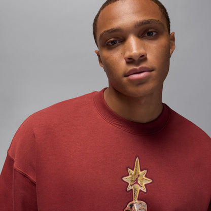 Air Jordan Mens Holiday Fleece Crewneck - Redstone