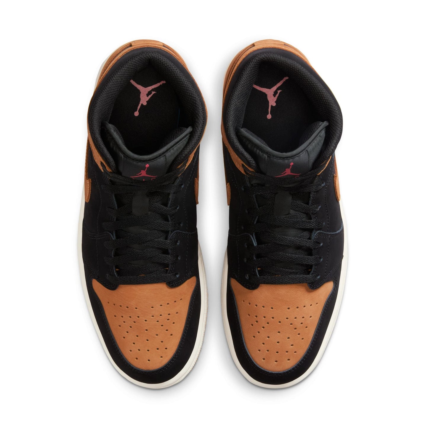 Air Jordan Mens 1 Mid SE - Black/Flax
