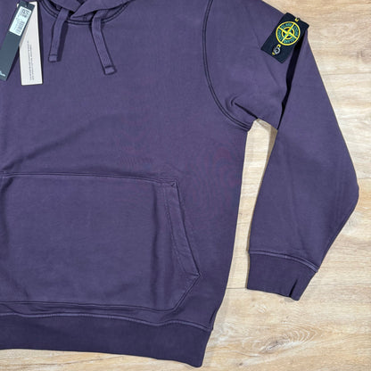 Stone Island Organic Cotton Fleece Pullover Hoodie in Dark Burgundy