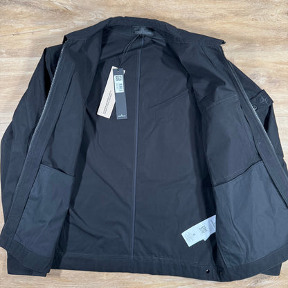 Stone Island Ghost Weatherproof Cotton Canvas Overshirt in Black