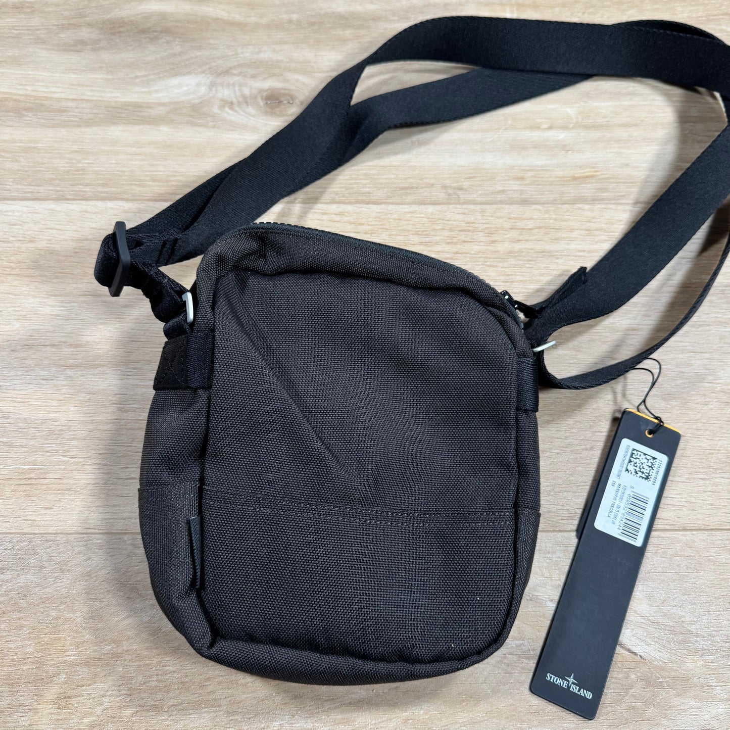 Stone Island Resin Treated Cordura 1500 Pouch Bag in Lead Grey