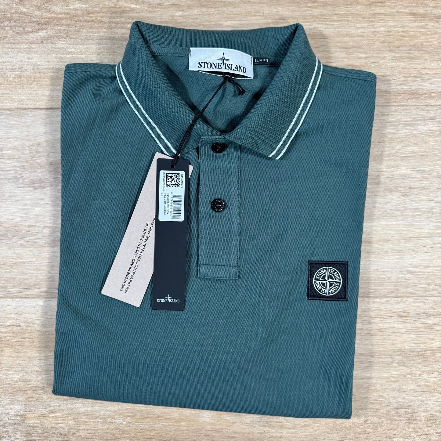 Stone Island Organic Cotton Pique Polo Shirt in Bottle Green