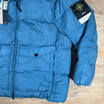Stone Island Crinkle Reps NY Nylon Down Jacket in Steel Blue