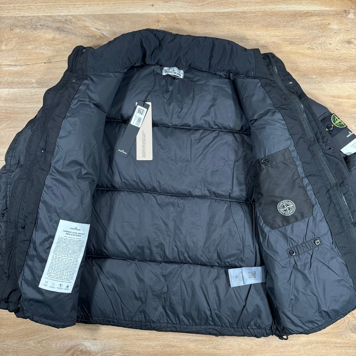 Stone Island Crinkle Reps-NY Down Jacket in Black