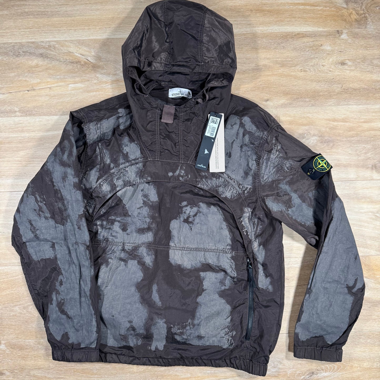 Stone Island Hand Painted Camo Nylon Metal Smock Jacket in Military Green